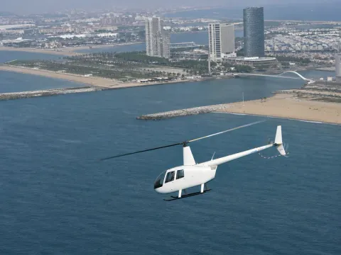 Private helicopter charter over the Besós river