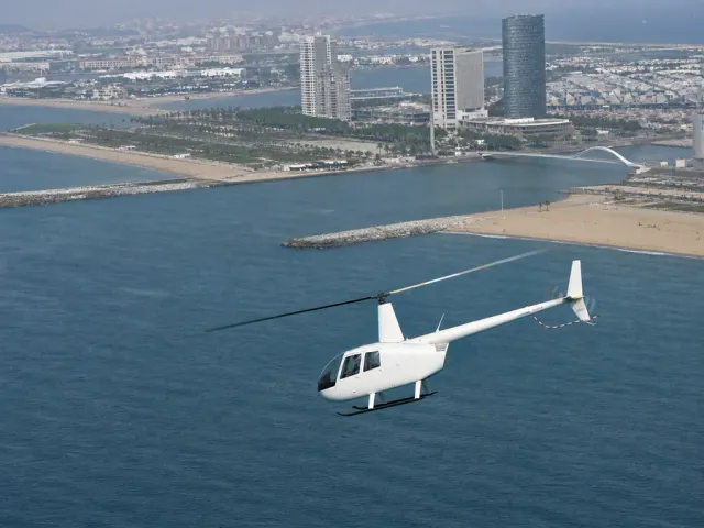 Aerial view over Barcelona during the Barcelona Coast & Besós Tour helicopter flight