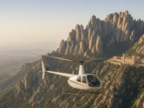 Montserrat monastery seen from the helicopter