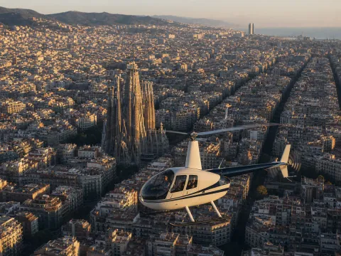 Aerial view of Sagrada Família during the Barcelona Sky Tour